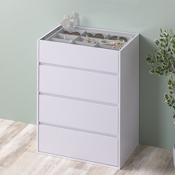 ディスプレイ付きコレクションチェスト (ホワイト) 1枚目画像