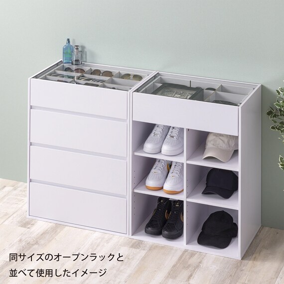 ディスプレイ付きコレクションチェスト (ホワイト) 9枚目画像