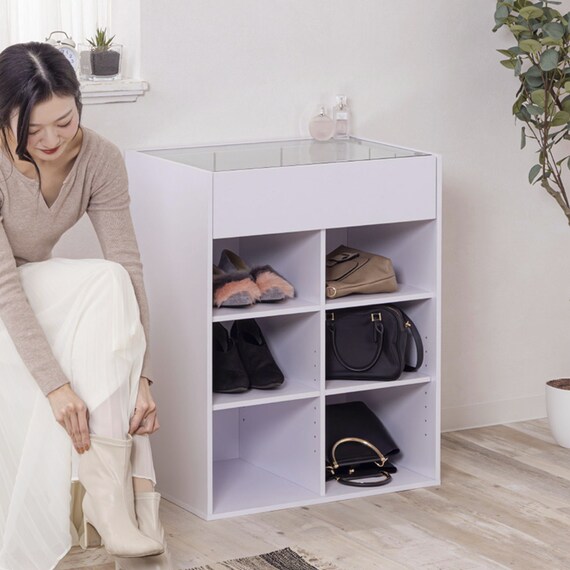 ディスプレイ付きコレクションオープンラック (ホワイト) 1枚目画像