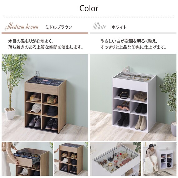 ディスプレイ付きコレクションオープンラック (ホワイト) 8枚目画像