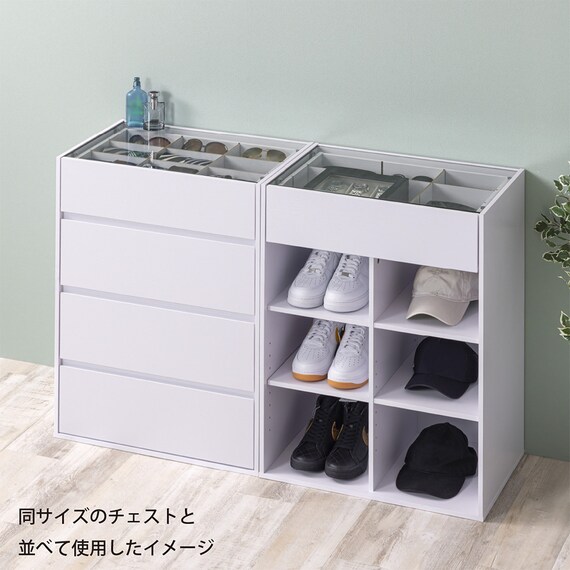 ディスプレイ付きコレクションオープンラック (ホワイト) 9枚目画像