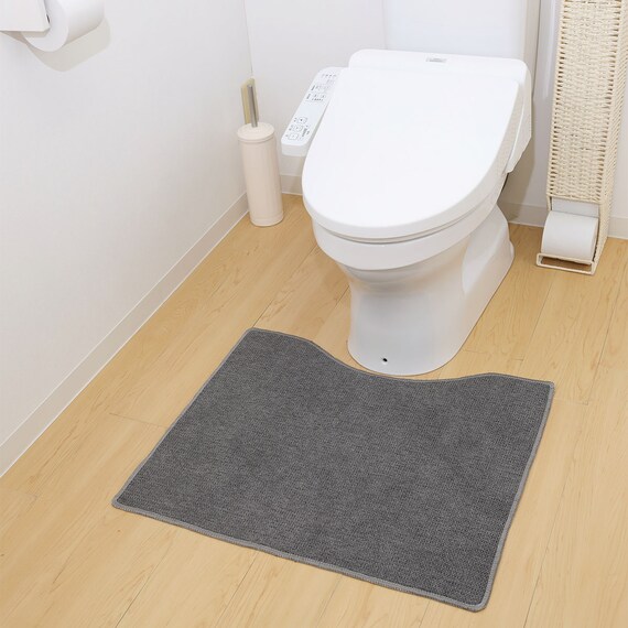ファブリック素材の撥水・薄型トイレマット(60×70cm グレー) 1枚目画像