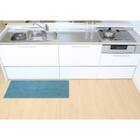 ファブリック素材の撥水・薄型キッチンマット(47×120cm ターコイズ) 1枚目画像