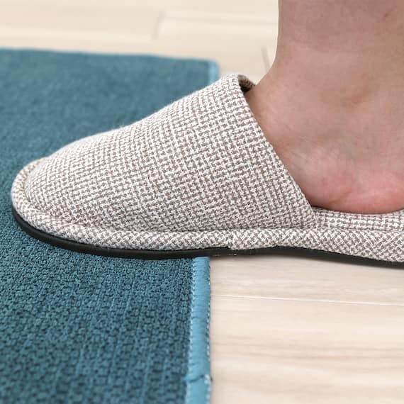 ファブリック素材の撥水・薄型キッチンマット(47×120cm ターコイズ) 3枚目画像