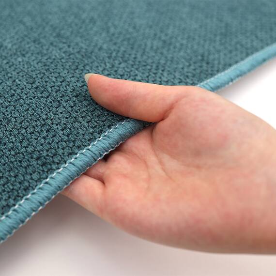 ファブリック素材の撥水・薄型キッチンマット(47×120cm ターコイズ) 4枚目画像