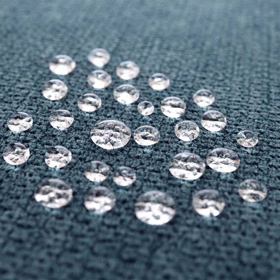 ファブリック素材の撥水・薄型キッチンマット(47×120cm ターコイズ) 6枚目画像