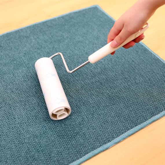 ファブリック素材の撥水・薄型キッチンマット(47×120cm ターコイズ) 7枚目画像