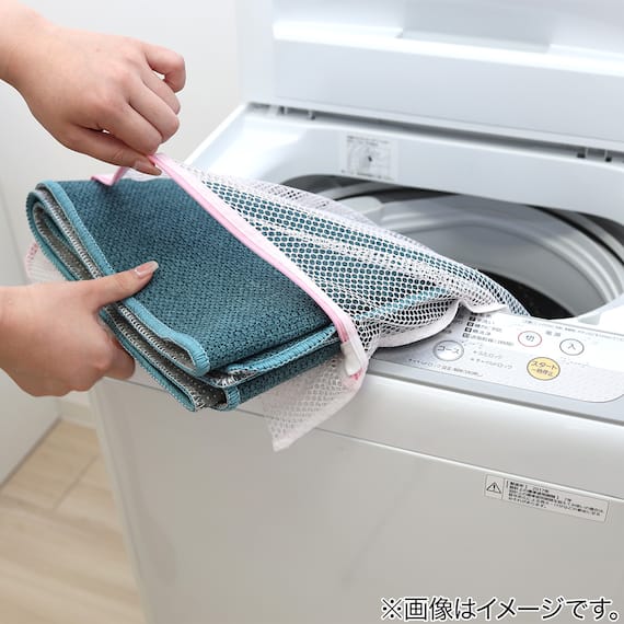 ファブリック素材の撥水・薄型キッチンマット(47×120cm ターコイズ) 8枚目画像