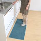 ファブリック素材の撥水・薄型キッチンマット(47×120cm ターコイズ) 11枚目画像
