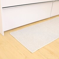 ファブリック素材の撥水・薄型キッチンマット(47×180cm アイボリー)