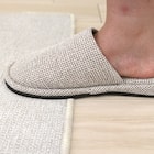 ファブリック素材の撥水・薄型キッチンマット(47×180cm アイボリー) 3枚目画像