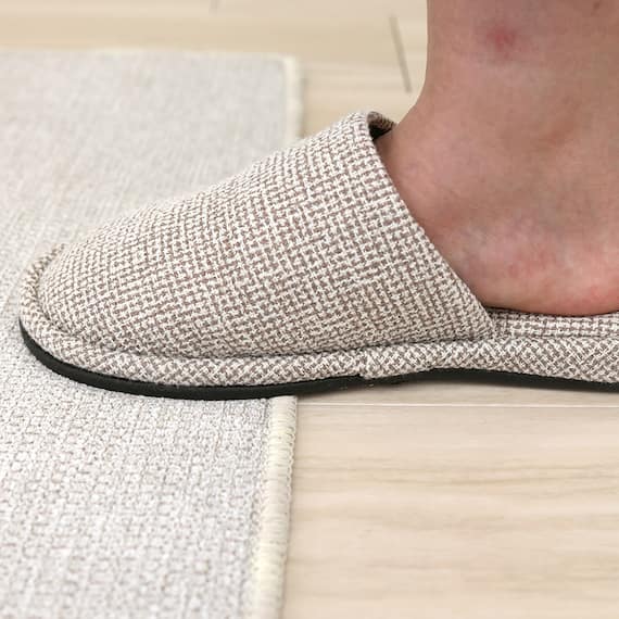 ファブリック素材の撥水・薄型キッチンマット(47×180cm アイボリー) 3枚目画像