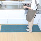 ファブリック素材の撥水・薄型キッチンマット(47×180cm ターコイズ) 11枚目画像