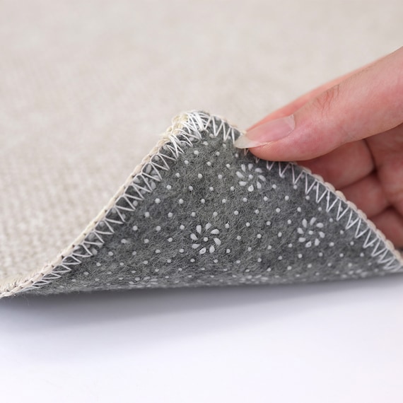 ファブリック素材の撥水・薄型キッチンマット(47×240cm アイボリー) 5枚目画像