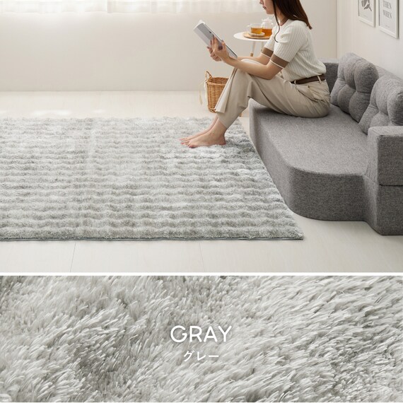 きらめくポコポコシャギーラグ 120×180cm (グレー) 14枚目画像