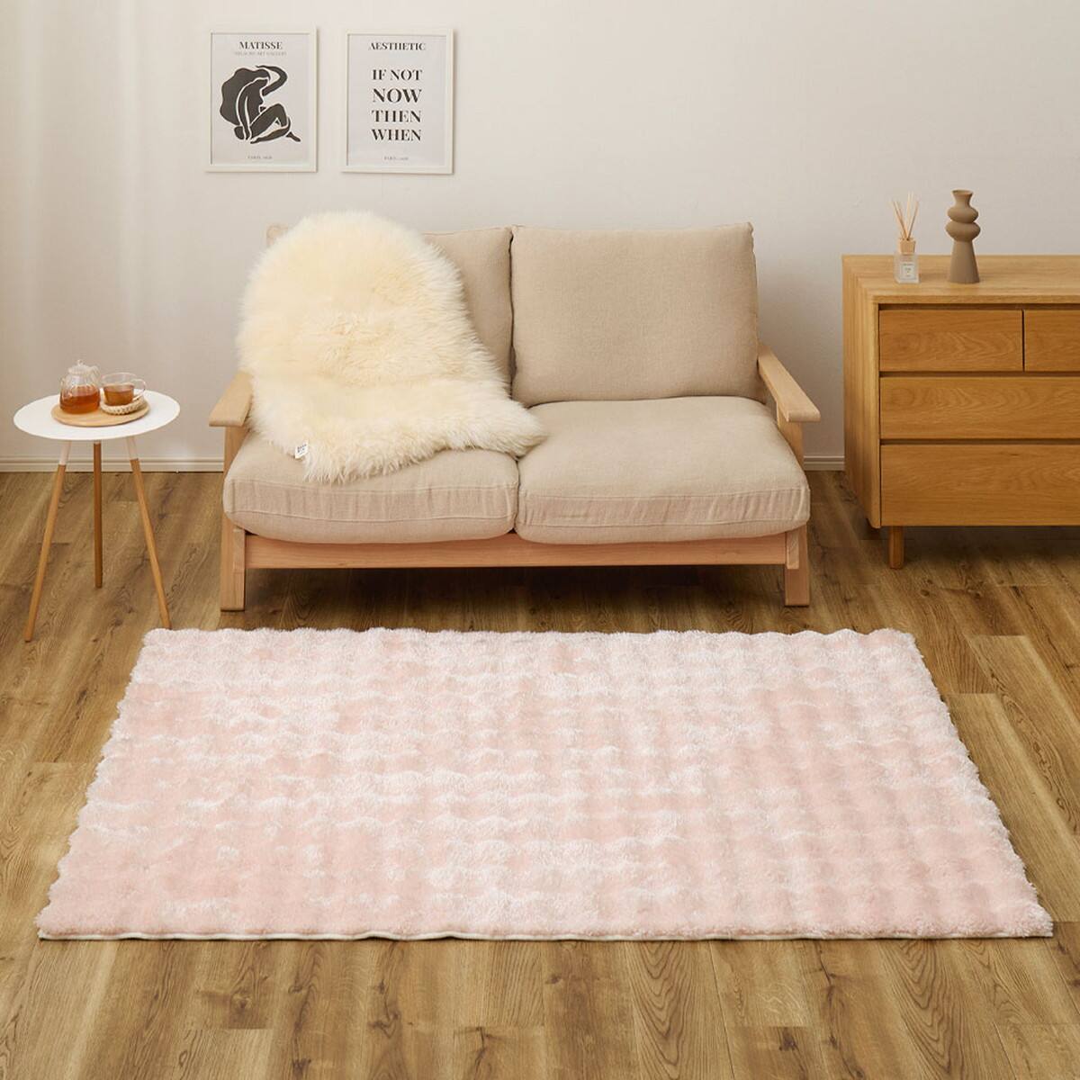 きらめくポコポコシャギーラグ 120×180cm (ローズ) | ニトリネット