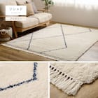 BOHOスタイル ウィルトンシャギーラグ(100×140cm リシャド/アイボリー) 14枚目画像