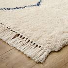 BOHOスタイル ウィルトンシャギーラグ(100×140cm リシャド/アイボリー) 21枚目画像