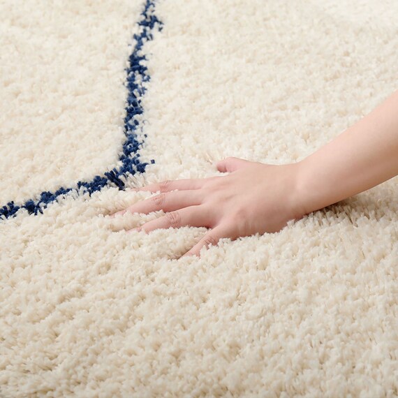 BOHOスタイル ウィルトンシャギーラグ(100×140cm リシャド/アイボリー) 24枚目画像