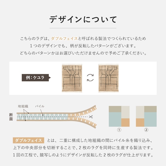 BOHOスタイル ウィルトンシャギーラグ(100×140cm クロア) 17枚目画像