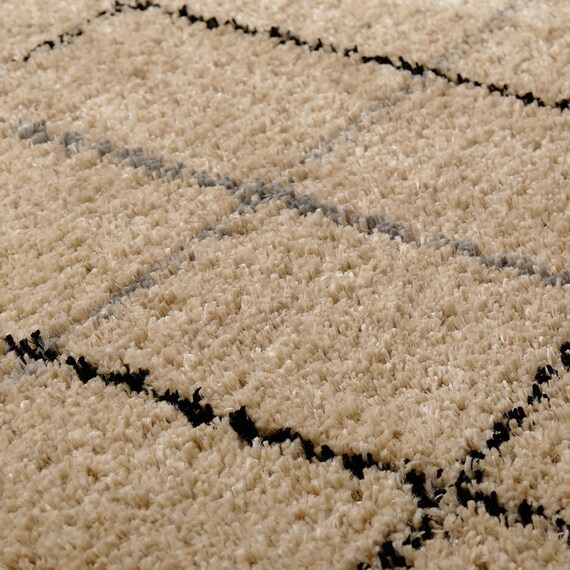 BOHOスタイル ウィルトンシャギーラグ(100×140cm クロア) 19枚目画像