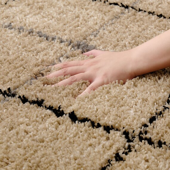 BOHOスタイル ウィルトンシャギーラグ(100×140cm クロア) 24枚目画像