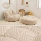 インド綿の円形フロアソファ 1P 布張りタイプ (ホワイト) 15枚目画像