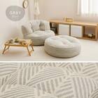 インド綿の円形フロアソファ 1P 布張りタイプ (ホワイト) 16枚目画像