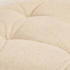 インド綿の円形フロアソファ オットマン 布張りタイプ (ホワイト) 4枚目画像