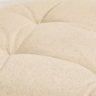 インド綿の円形フロアソファ オットマン 布張りタイプ (ホワイト) 4枚目画像