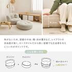 インド綿の円形フロアソファ オットマン 布張りタイプ (ホワイト) 9枚目画像