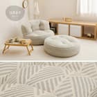 インド綿の円形フロアソファ オットマン 布張りタイプ (ホワイト) 13枚目画像