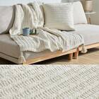 クッションにもなる ニット調スローケット(アンネ 130x180 アイボリー) 1枚目画像