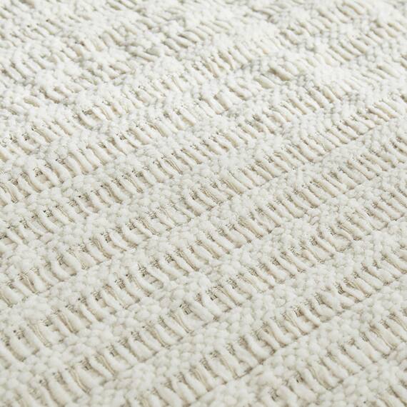 クッションにもなる ニット調スローケット(アンネ 130x180 アイボリー) 8枚目画像