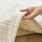 クッションにもなる ニット調スローケット(アンネ 130x180 アイボリー) 10枚目画像