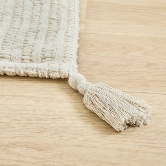 クッションにもなる ニット調スローケット(アンネ 130x180 アイボリー) 11枚目画像