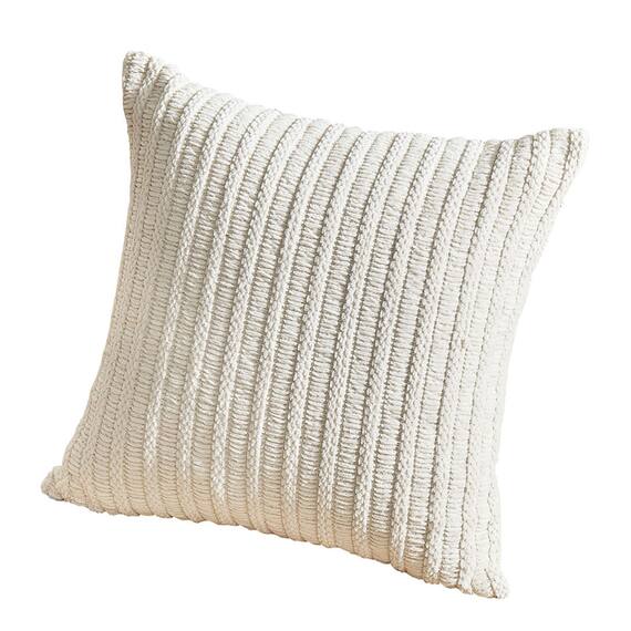 クッションにもなる ニット調スローケット(アンネ 130x180 アイボリー) 14枚目画像