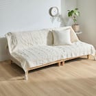 厚くボリューム感のある ニット調スローケット(ソフィマ 140x200 アイボリー) 2枚目画像