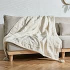 厚くボリューム感のある ニット調スローケット(ソフィマ 140x200 アイボリー) 3枚目画像