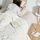 厚くボリューム感のある ニット調スローケット(ソフィマ 140x200 アイボリー) 5枚目画像