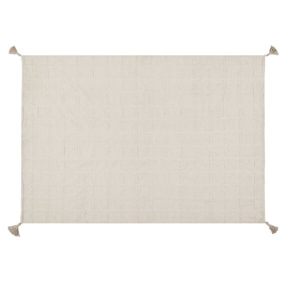 厚くボリューム感のある ニット調スローケット(ソフィマ 140x200 アイボリー) 12枚目画像