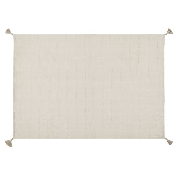 厚くボリューム感のある ニット調スローケット(ソフィマ 140x200 アイボリー) 12枚目画像