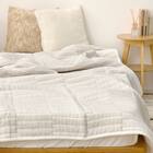 軽すぎず、安心感のあるガーゼケット(ライン 90x120 GY) 5枚目画像