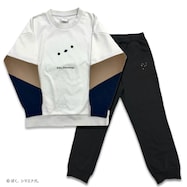 ぼく、シマエナガ。スウェットセットアップ(ホワイトブラック)