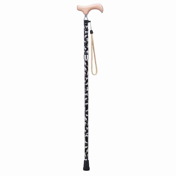 折りたたみタイプ 杖 ステッキ(ブラック猫柄) 1枚目画像