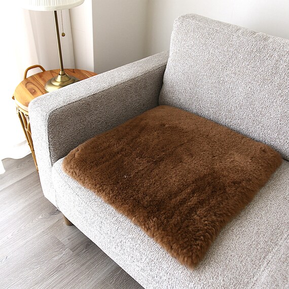 【日本製】ムートンシートクッション 40×40cm (ブラウン) 3枚目画像