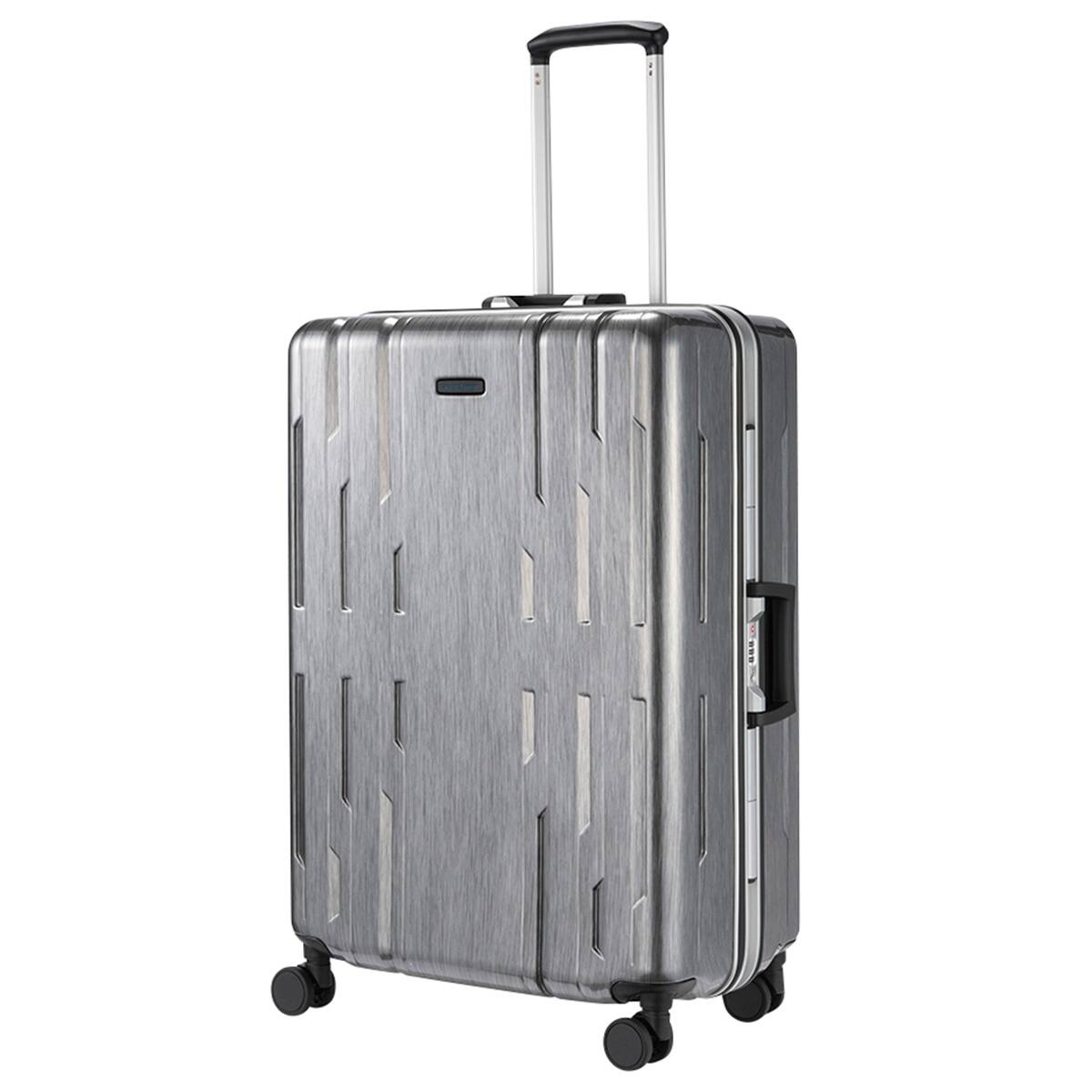 ACE ストッパー付フレームタイプ スーツケース75L(ヘアラインブラック