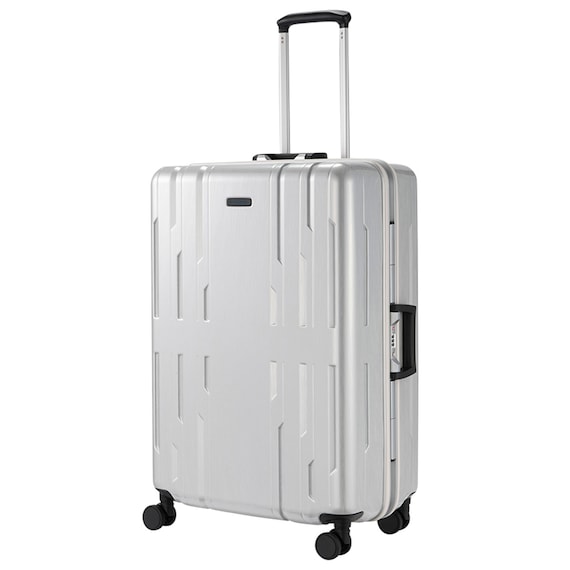 ACE ストッパー付フレームタイプ スーツケース75L(ヘアラインホワイト) 1枚目画像