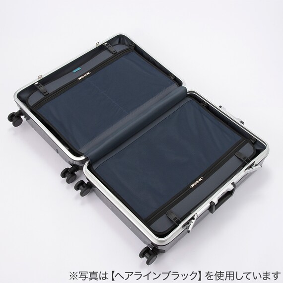 ACE ストッパー付フレームタイプ スーツケース75L(ヘアラインホワイト) 14枚目画像