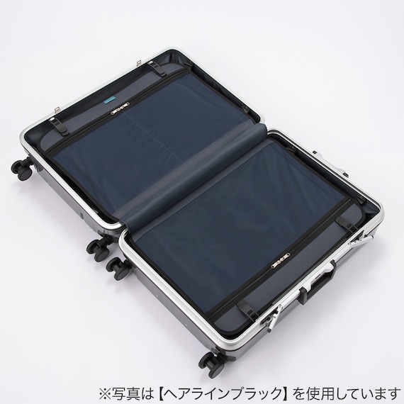 ACE ストッパー付フレームタイプ スーツケース75L(ヘアラインホワイト) 14枚目画像